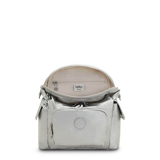 Kipling City Pack Mini Metallic Backpack Rygsække Sølv | DK 2020YX